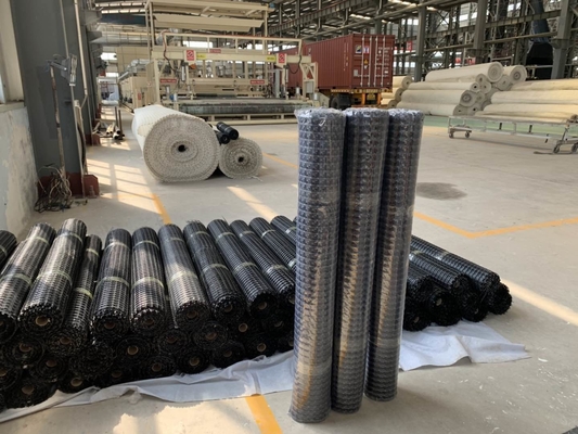 Black Ground Stabilisation Mesh Fiberglass Geogrid for Cement Pavement