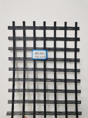 Weaving Covering Fiberglass Geogrid Roadbed Strengthen Black Biaxial