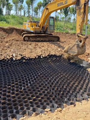 Textured And Perforated Gravel Grid HDPE Geocell For Road Construction